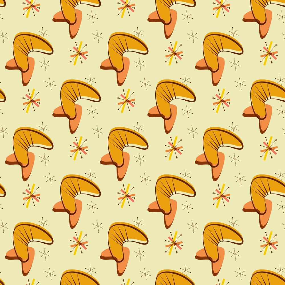 1950s Atomic Pattern #8 Fabric - Yellow