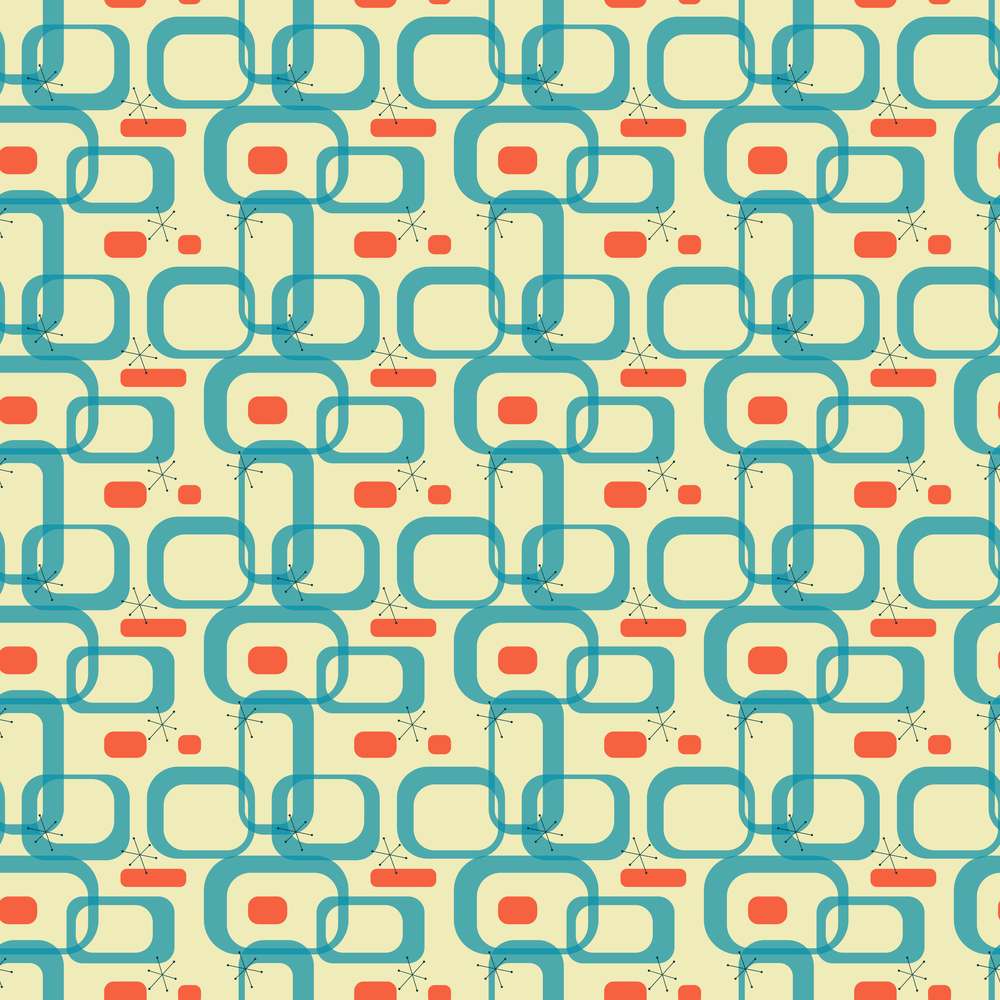 1950s Atomic Pattern #9 Fabric - Tan