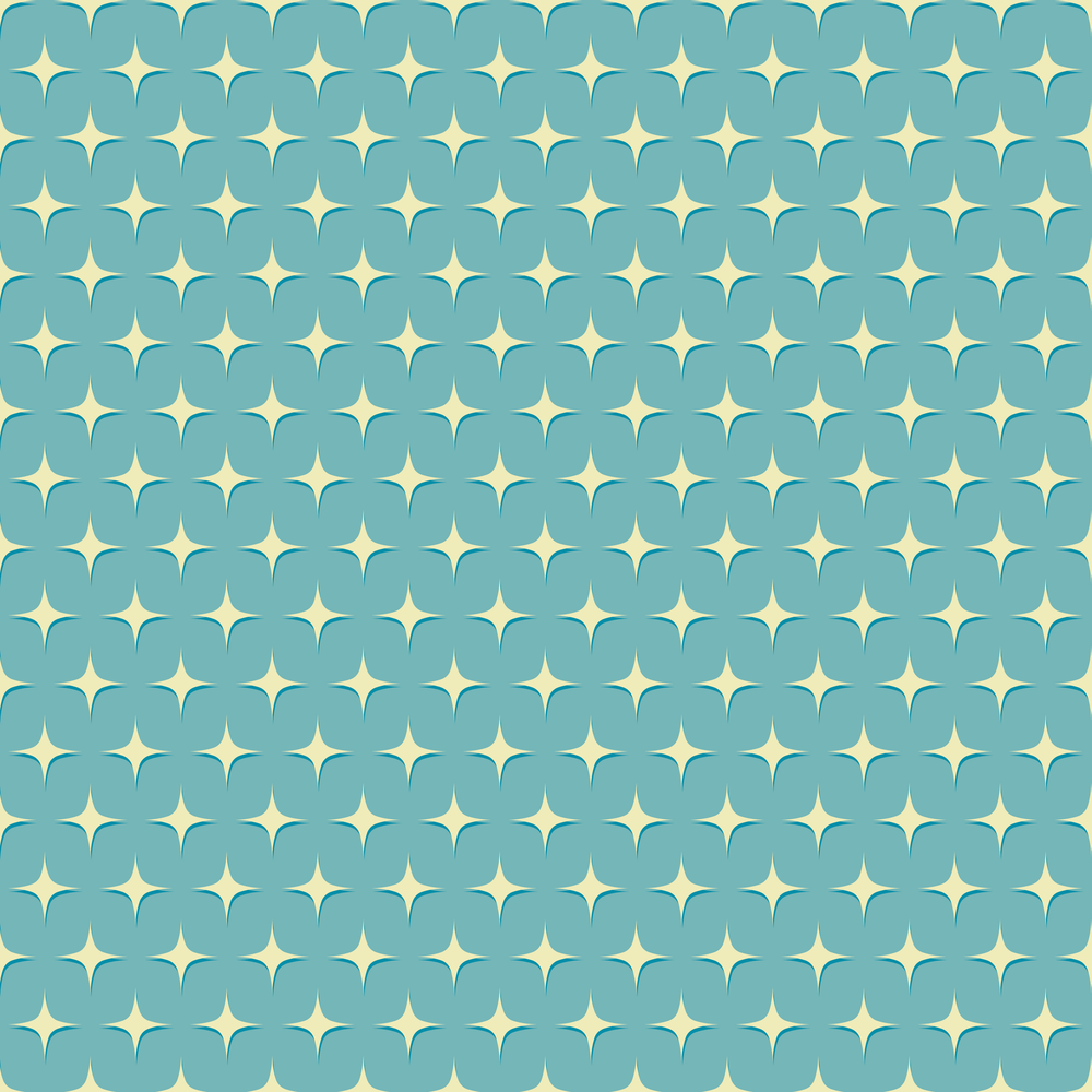 1950s Atomic Starbursts Pattern #9 Fabric - Blue