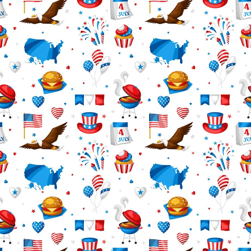Watercolor Fourth of July Fabric