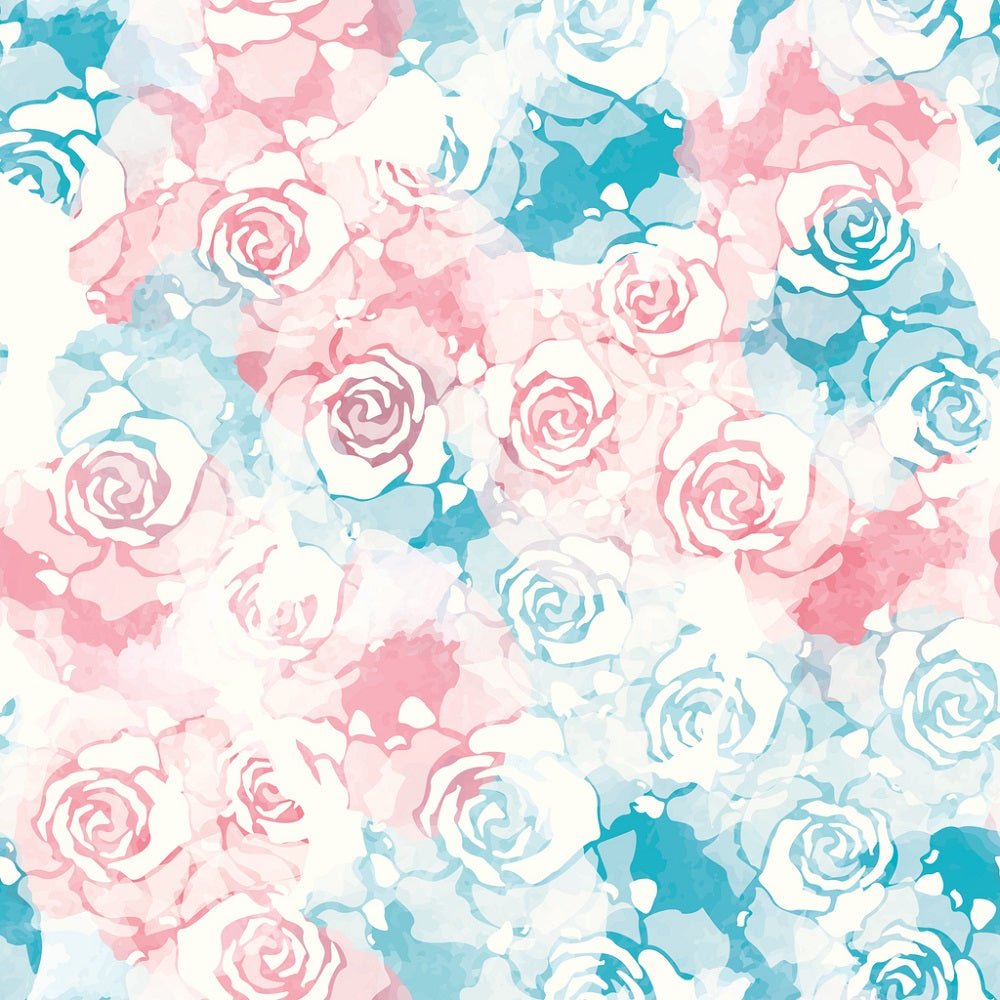 Watercolor Pastel Roses #2 Fabric