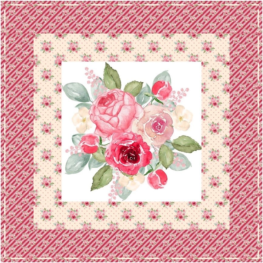 Watercolor Valentine Roses Collection Wall Hanging