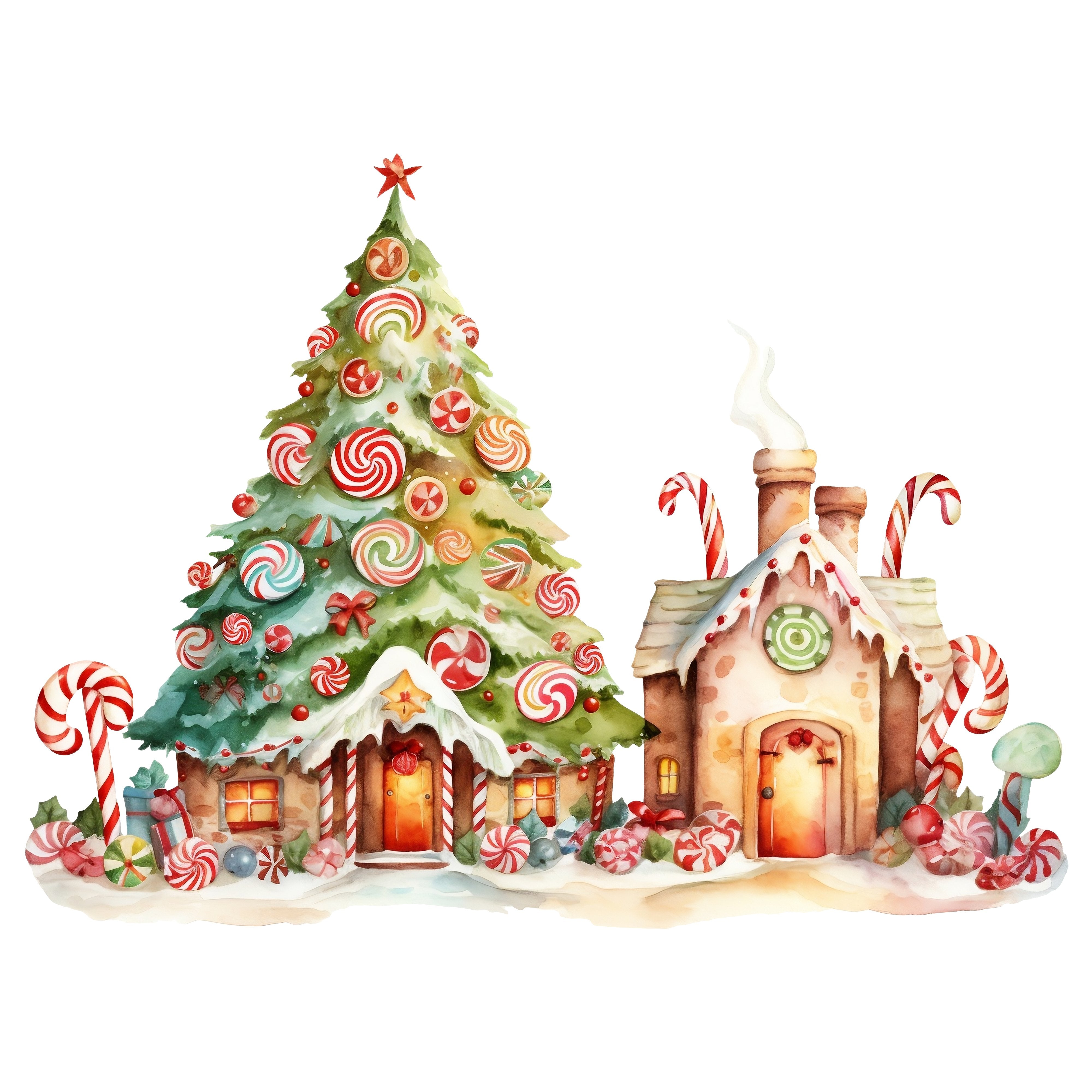 Whimsical Christmas Tree #3 Fabric Panel