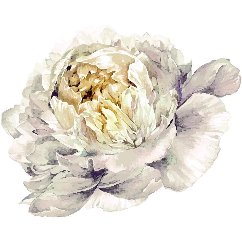White Peony Fabric Panel Variation 4