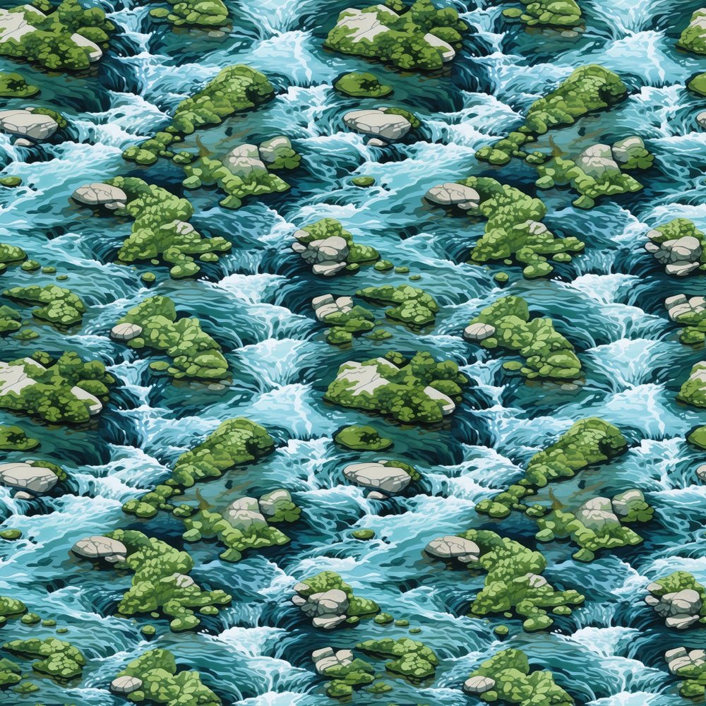 White Water Riverbed Fabric