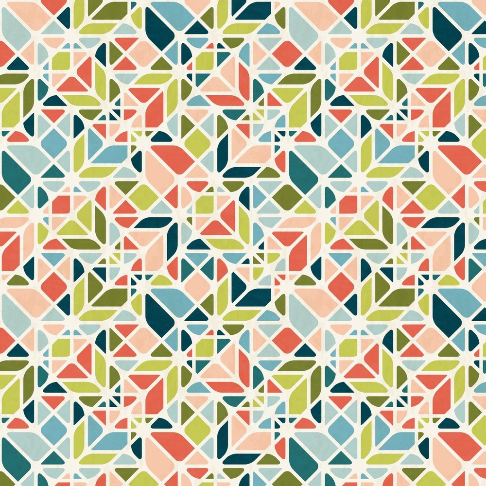 Abstract Geometric Pattern Fabric - Multi