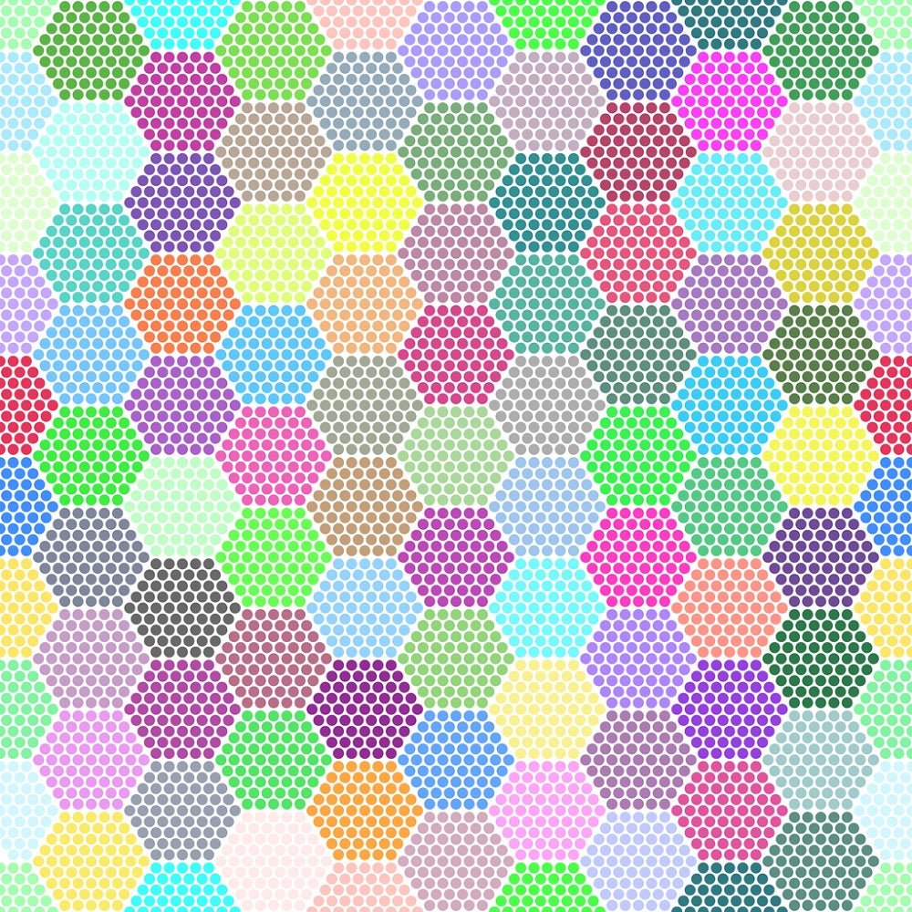 Abstract Hexagon Dots Fabric