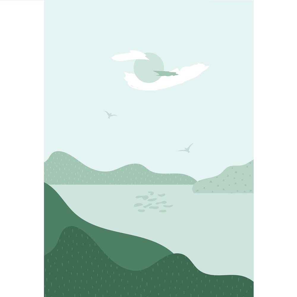 Abstract Lake & Landscape Fabric Panel