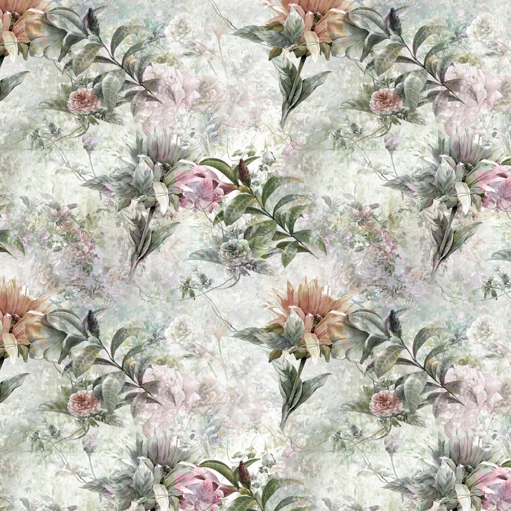 Abstract Large Colorful Flowers Fabric