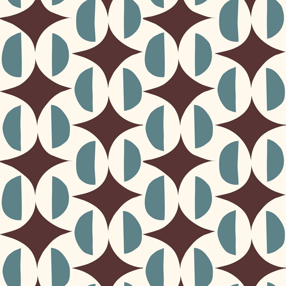 Abstract Semicircles Fabric