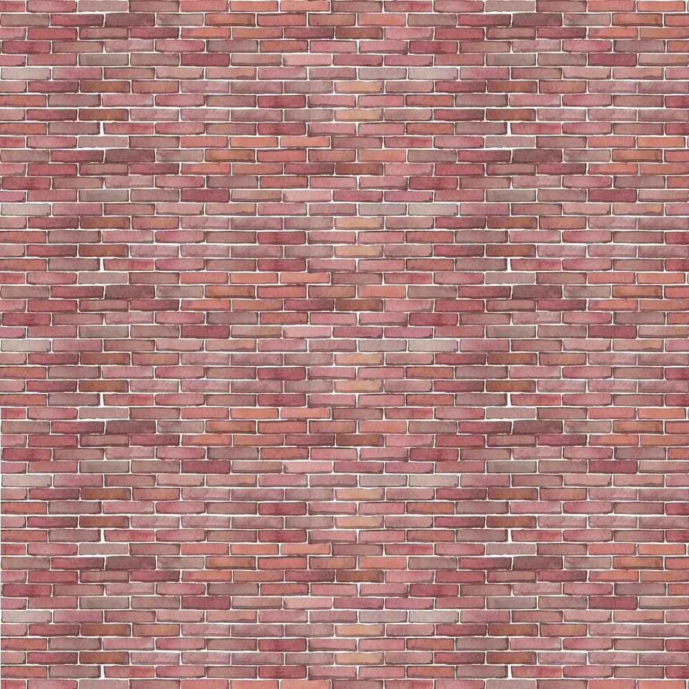 Allover Watercolor Brick Fabric - Red