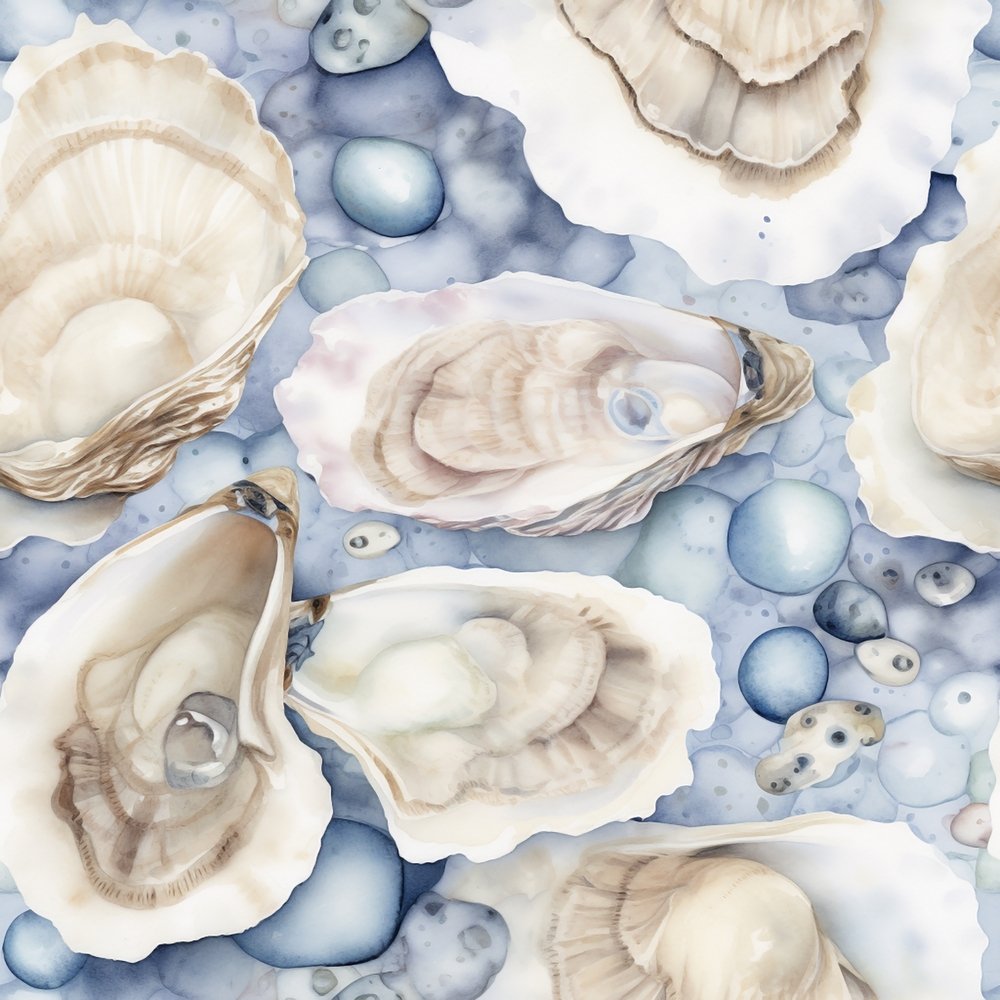 Beach Life Oysters Fabric