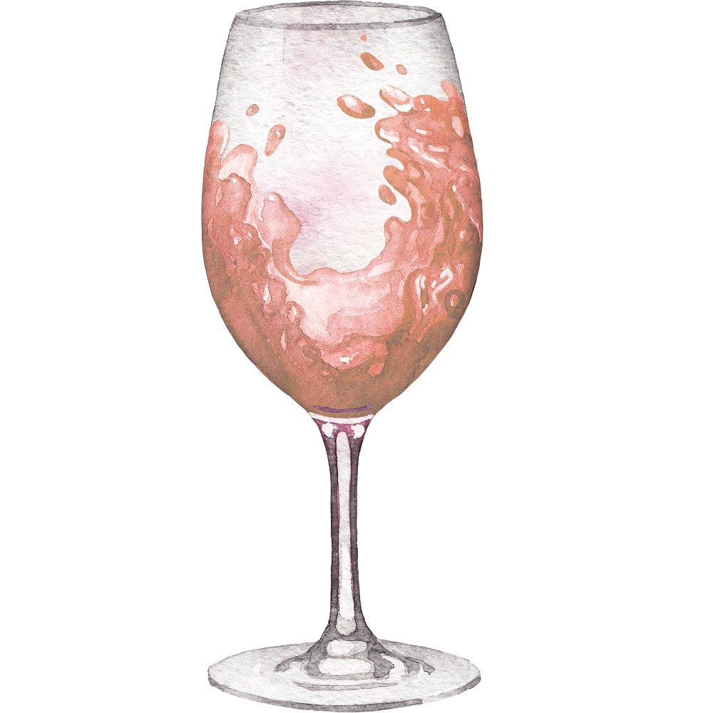 Tossed Ros Wine Glass Fabric Panel - Variation 1