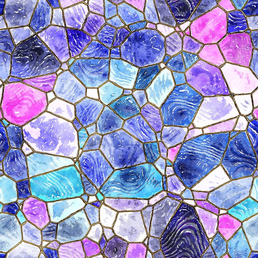 Watercolor Stained Glass #1 Fabric