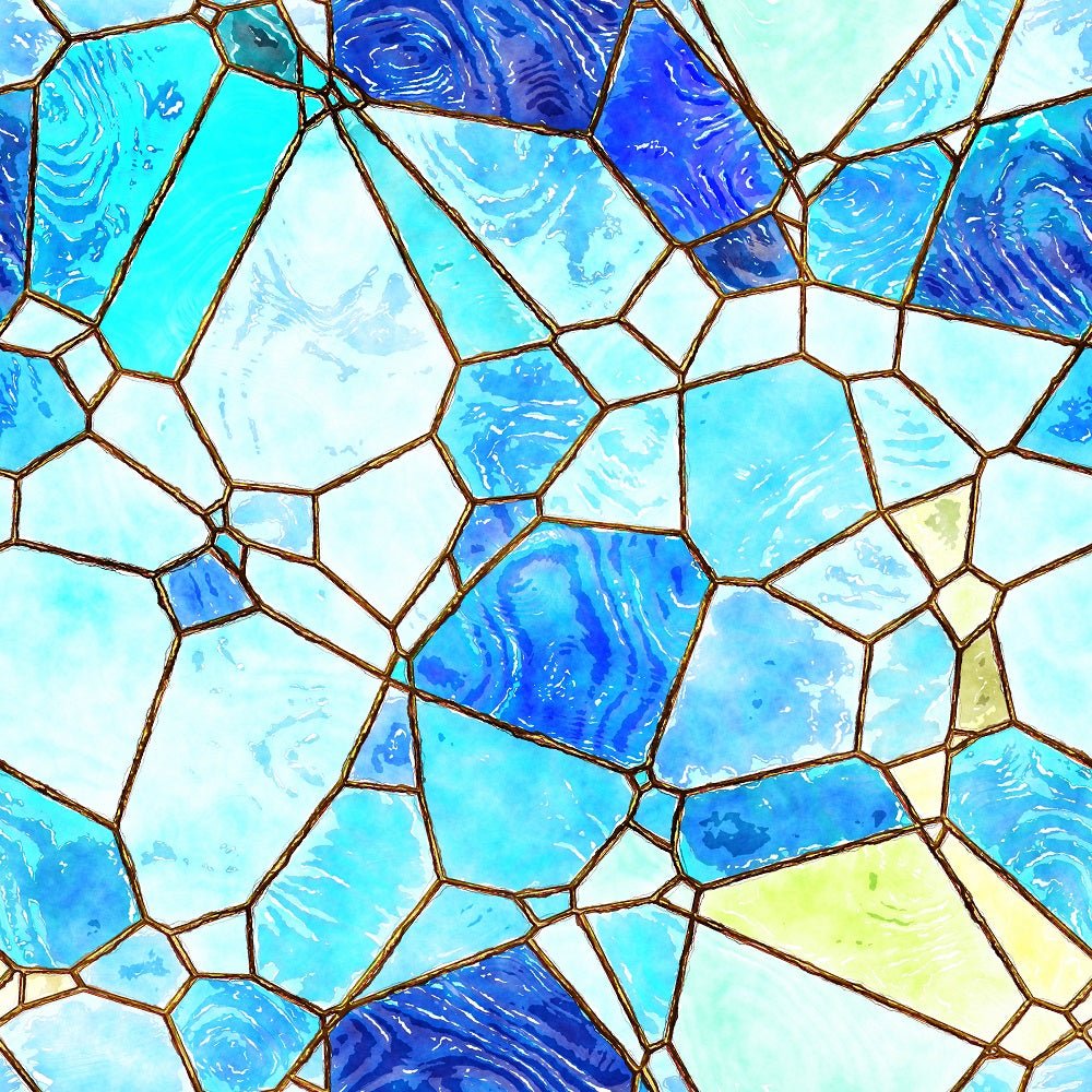 Watercolor Stained Glass #14 Fabric