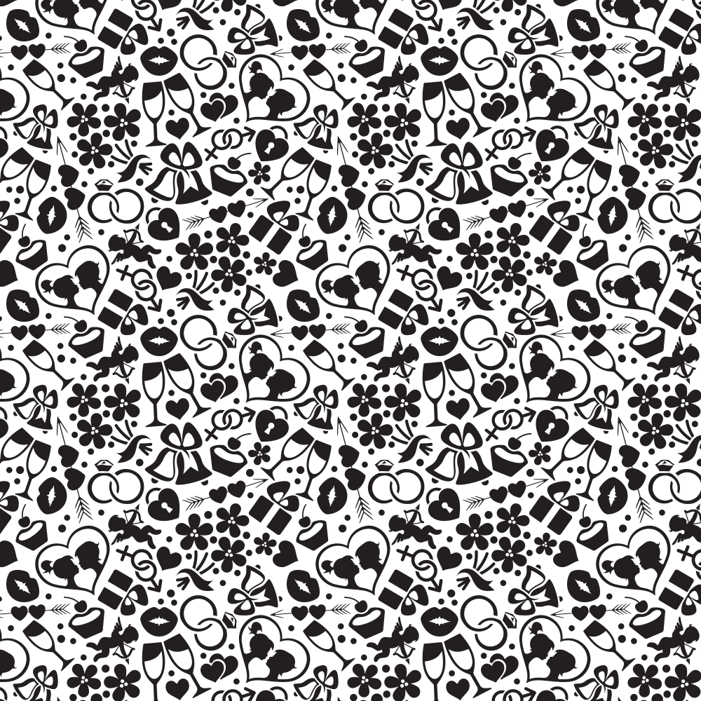 Wedding Love Fabric - Black