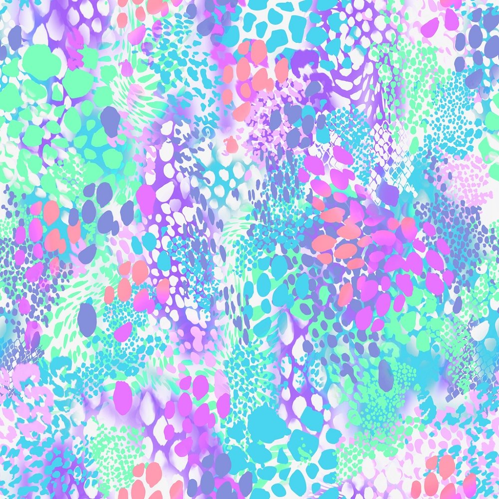 Abstract Animal Texture Fabric - Blue