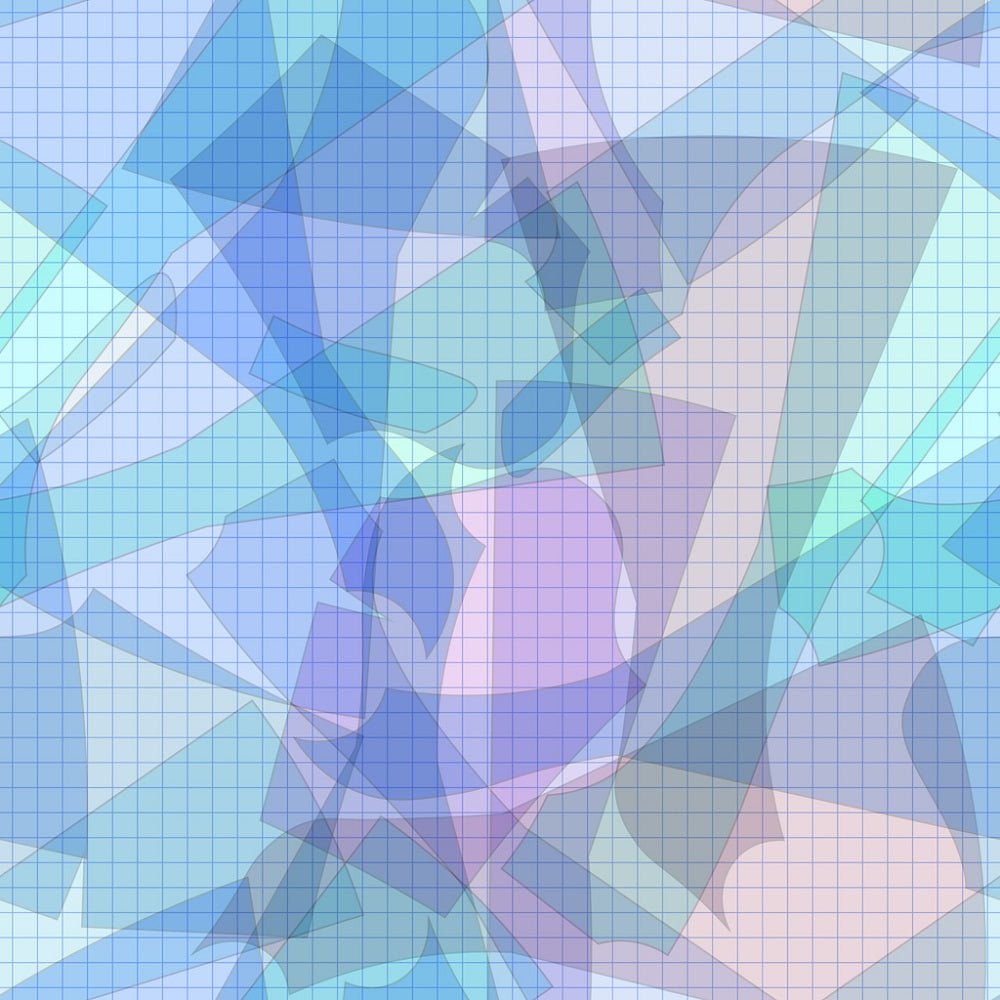 Abstract Blender Fabric - Blues
