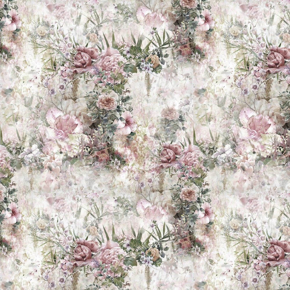 Abstract Colorful Flowers and Leaves Fabric