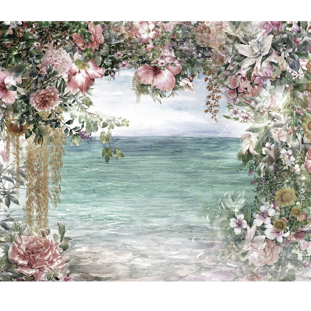 Abstract Colorful Flowers Oceanview Fabric Panel