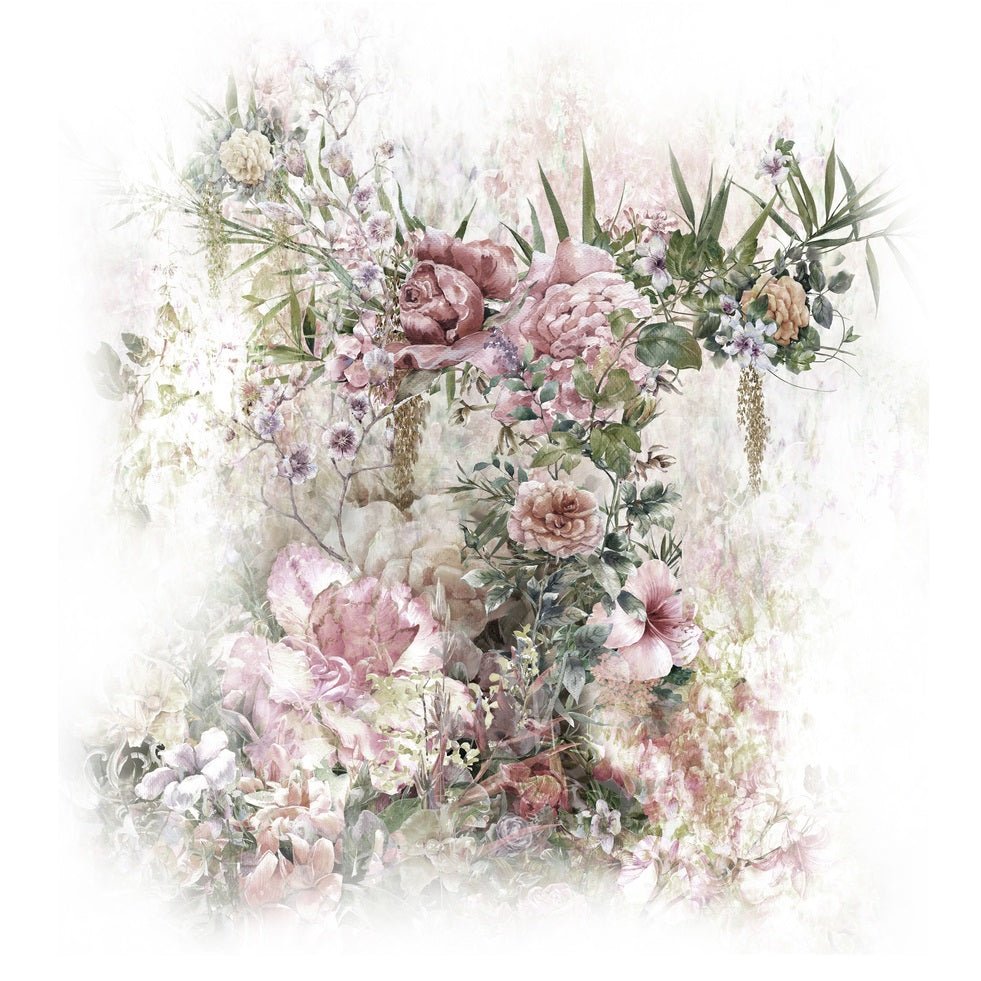 Abstract Colorful Leaves and Flowers Fabric Panel