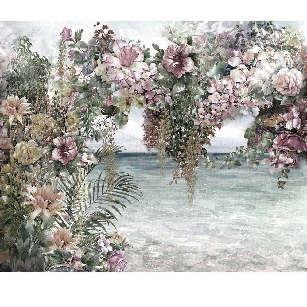 Abstract Colorful Seaside Flowers Fabric Panel