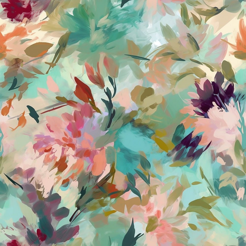Abstract Flowers Pattern #1 Fabric