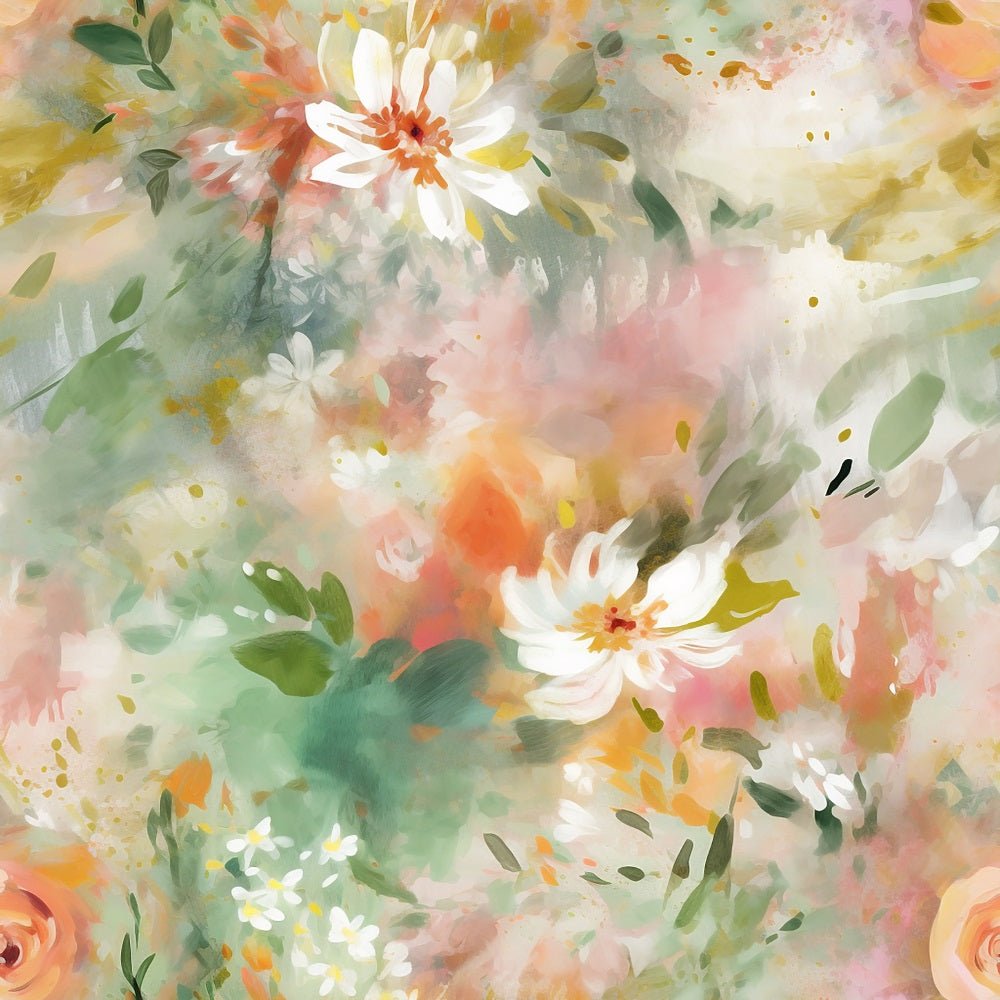 Abstract Flowers Pattern #5 Fabric