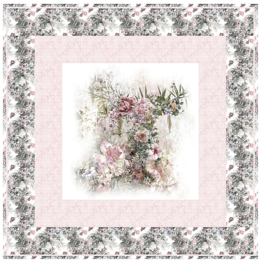 Abstract Flowers Wall Hanging 42" x 42"