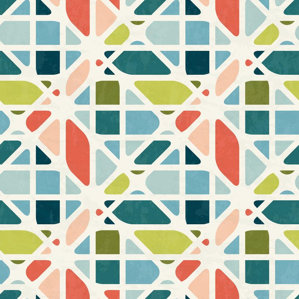 Abstract Geometric Pattern #6 Fabric - Multi