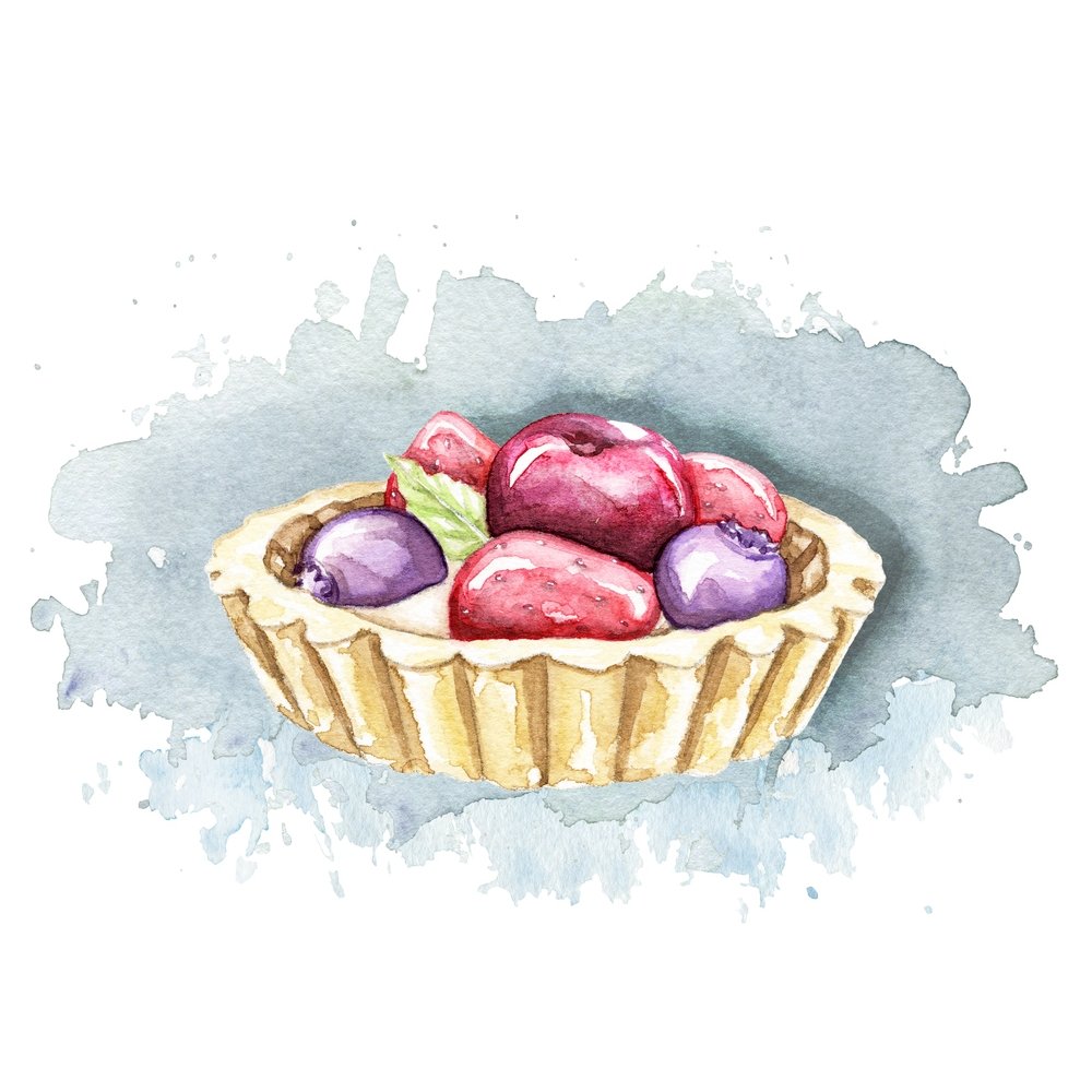 Sweet Berry Tart Fabric Panel