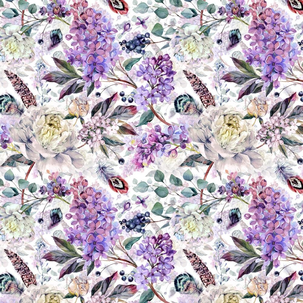 Watercolor Boho Peonies Fabric - Multi