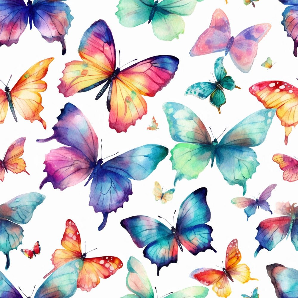 Watercolor Butterflies Pattern #9 Fabric