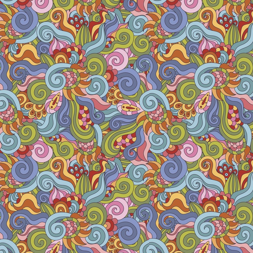 Wavy Abstract Fabric - Multi