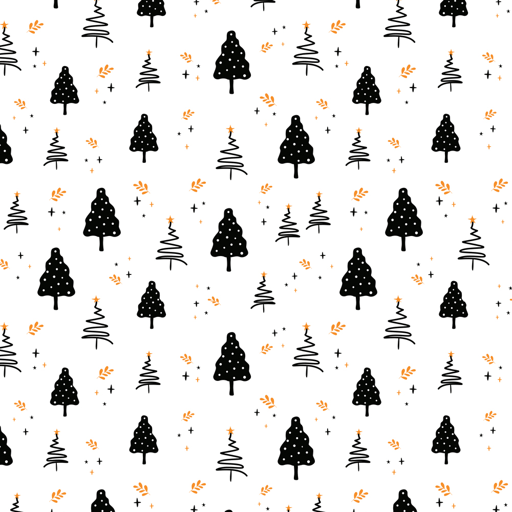 Whimsical Forest Fabric - Black/Gold