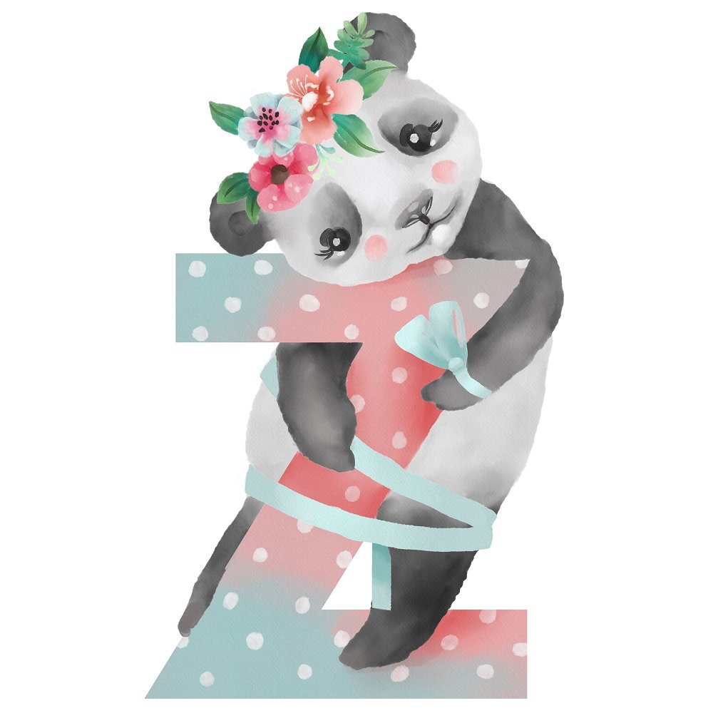 Zen Panda "Z" Fabric Panel