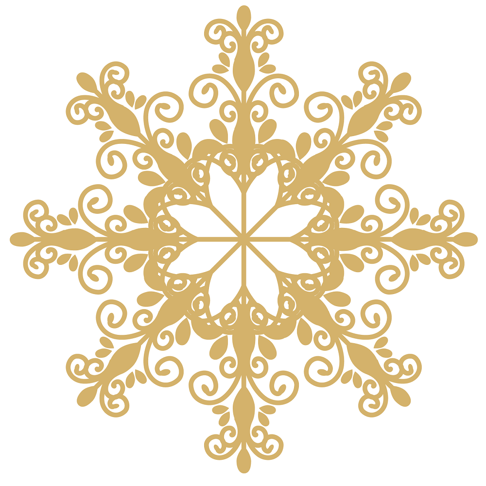A Golden Christmas Snowflake #1 Fabric Panel