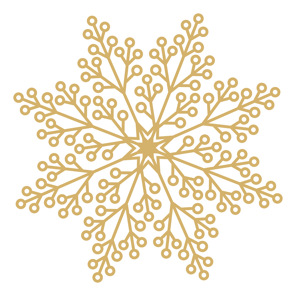 A Golden Christmas Snowflake #2 Fabric Panel