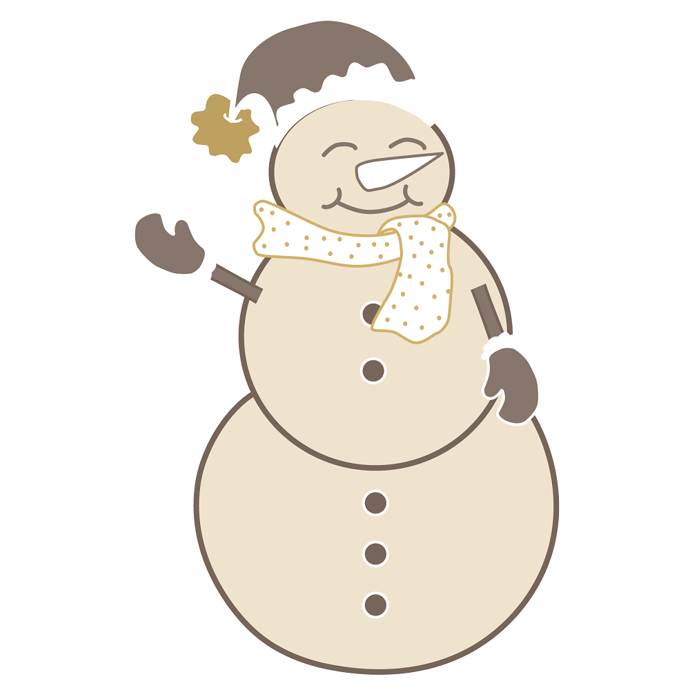 A Golden Christmas Snowman Fabric Panel