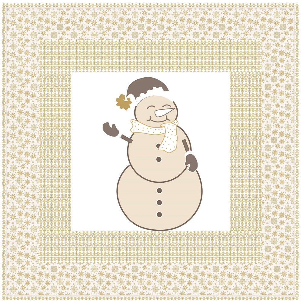 A Golden Christmas Snowman Wall Hanging 42" x 42"