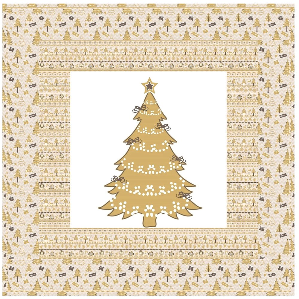 A Golden Christmas Tree Wall Hanging 42" x 42"