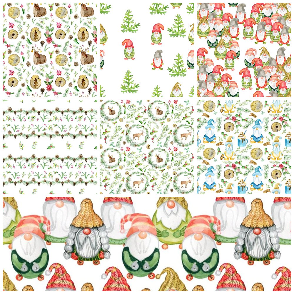 A Scandinavian Christmas Fat Quarter Bundle - 7 Pieces