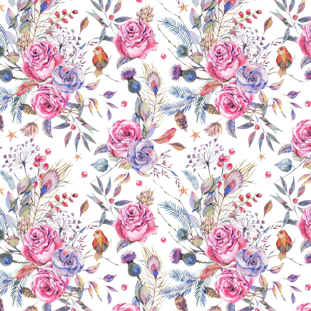 Vintage Roses Of The Forest Fabric