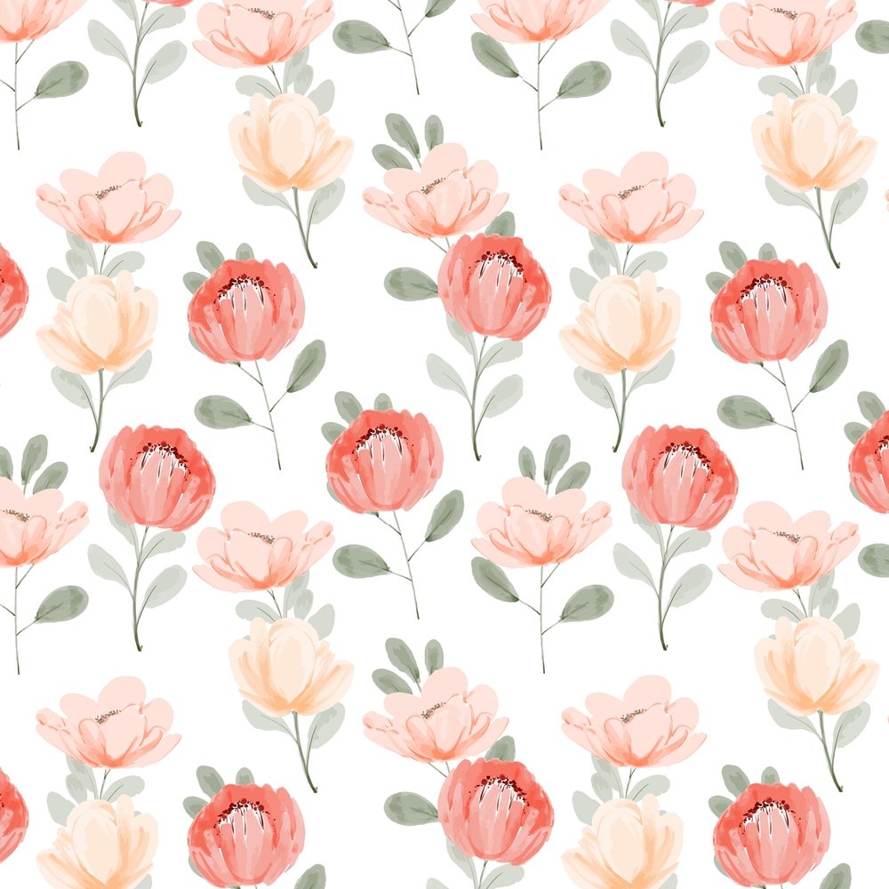 Watercolor Peony Floral Fabric - Pink