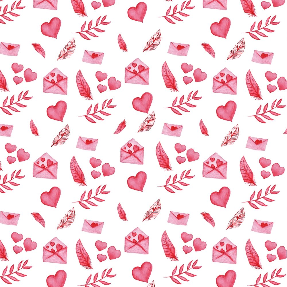Watercolor Valentine Decorations Fabric
