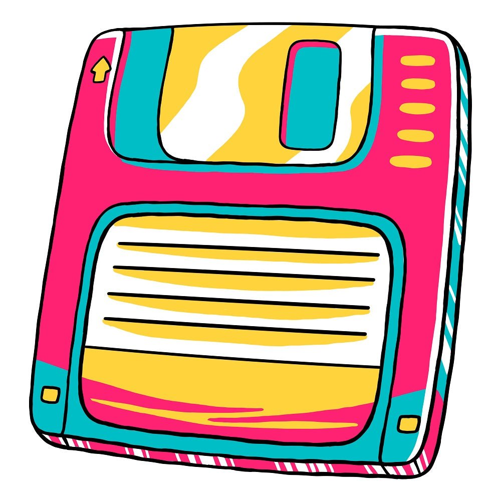 90s Vibe Floppy Disk Fabric Panel