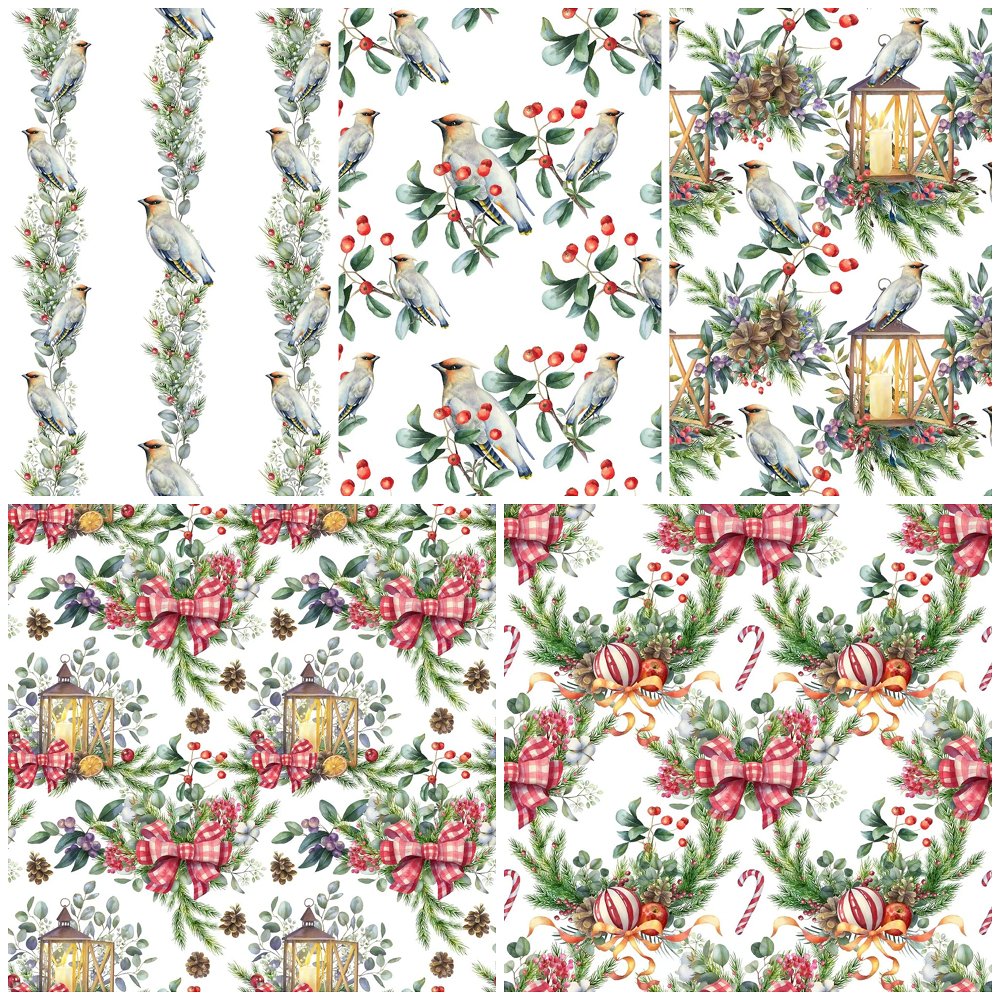 A Christmas Night Fat Quarter Bundle - 5 Pieces