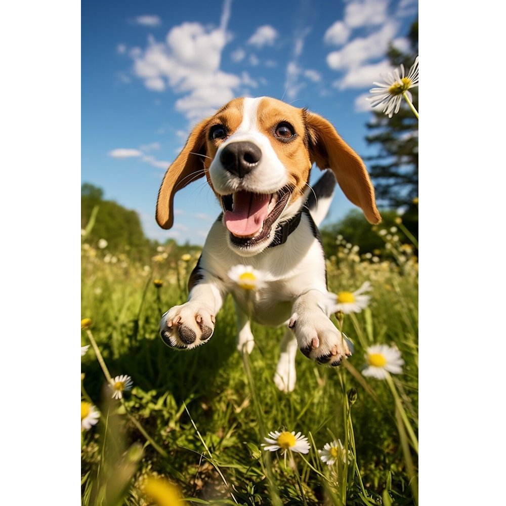 A Dog's Day Out Beagle Fabric Panel