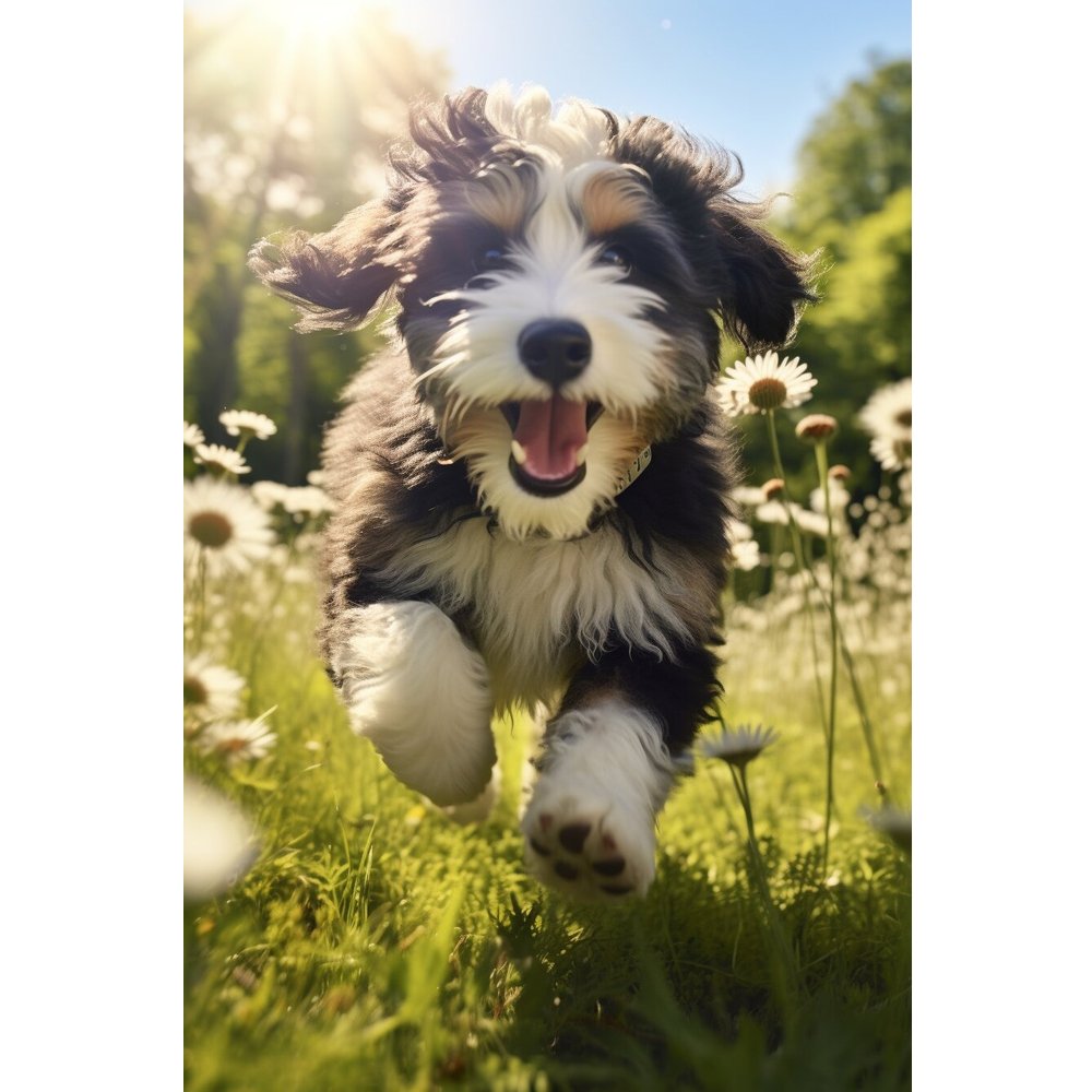 A Dog's Day Out Bernedoodle Fabric Panel