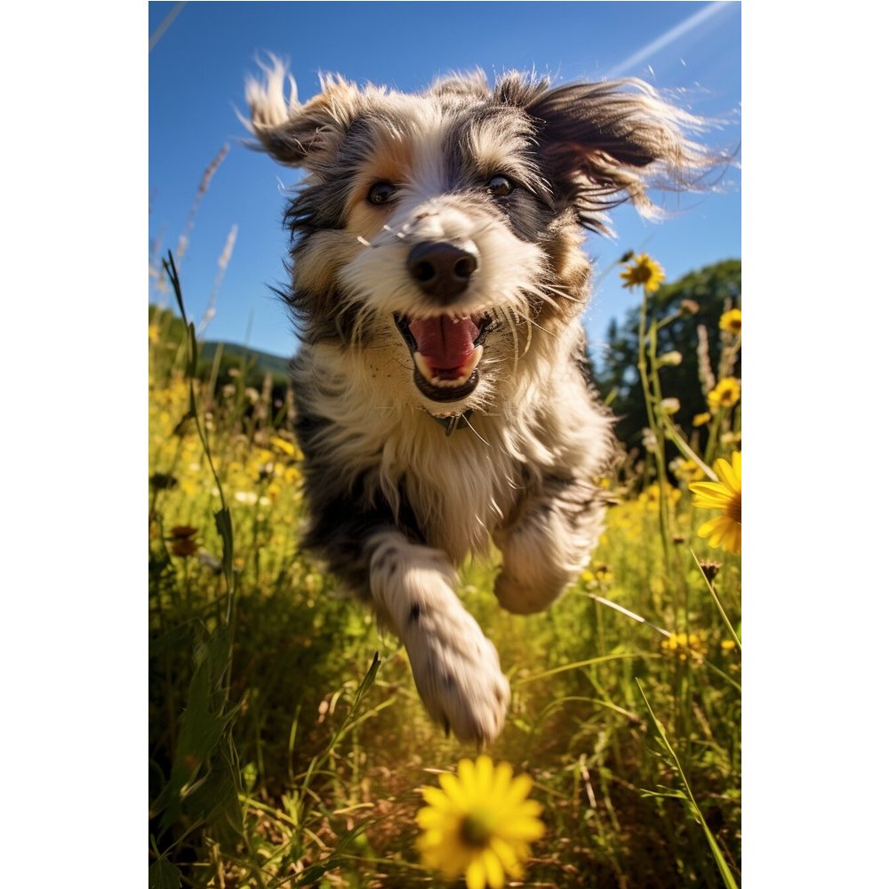 A Dog's Day Out Catalan Sheepdog Fabric Panel
